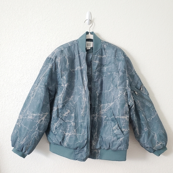 Urban Outfitters BDG Marcy Marble Oversized Insulated Puffy Bomber Jacket XS NWT - Picture 9 of 16